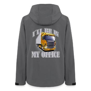 KLW LKW-Fahrer Lastkraftwagen Spruch - Frauen Recycelte Softshelljacke von Stanley/Stella - Anthrazit - Hinten - AI Model Female 172 light (172cm)