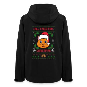 All I Need For Christmas is My Cat Ugly Christmas - Women’s Recycled Softshell Jacket by Stanley/Stella - black - Back - AI Model Female 172 light (172cm)