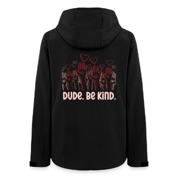 Dude Be Kind No Bullying - Women’s Recycled Softshell Jacket by Stanley/Stella - black - Back - AI Model Female 172 light (172cm)