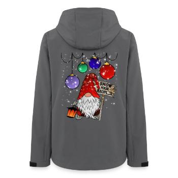 Funny Christmas Dwarf Gnome Elves - Women’s Recycled Softshell Jacket by Stanley/Stella - anthracite - Back - AI Model Female 172 light (172cm)