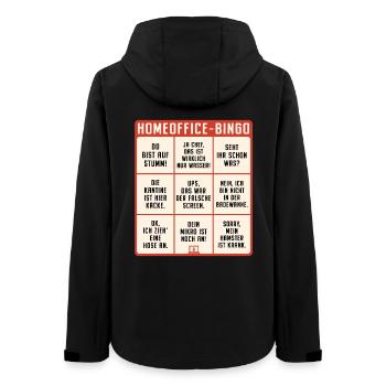 Homeoffice Bingo Büro Heimarbeit Home Office - Frauen Recycelte Softshelljacke von Stanley/Stella - Schwarz - Hinten - AI Model Female 172 light (172cm)
