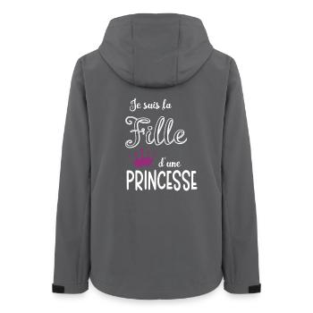 Je suis la Fille d'une Princesse - Veste softshell femme recyclée Stanley/Stella - charbon - Dos - AI Model Female 172 light (172cm)