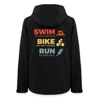 Motivierender Triathlet Spruch - Frauen Recycelte Softshelljacke von Stanley/Stella - Schwarz - Hinten - AI Model Female 172 light (172cm)
