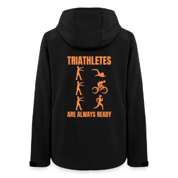 Lustiger Triathlon - Frauen Recycelte Softshelljacke von Stanley/Stella - Schwarz - Hinten - AI Model Female 172 light (172cm)