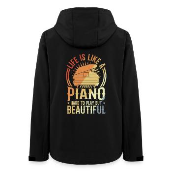 Amateur de piano disant - Veste softshell femme recyclée Stanley/Stella - noir - Dos - AI Model Female 172 light (172cm)