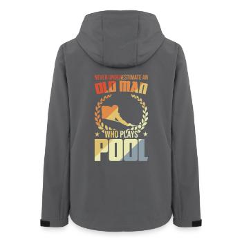 Old man playing pool - Women’s Recycled Softshell Jacket by Stanley/Stella - anthracite - Back - AI Model Female 172 light (172cm)