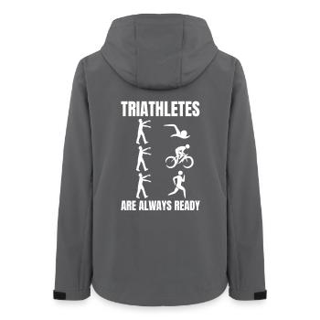 Blague de triathlète - Veste softshell femme recyclée Stanley/Stella - charbon - Dos - AI Model Female 172 light (172cm)