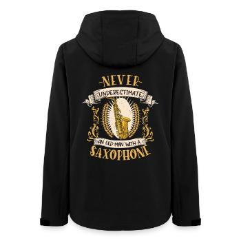 Saxophone Musician Instrument Saxophonist Gift - Women’s Recycled Softshell Jacket by Stanley/Stella - black - Back - AI Model Female 172 light (172cm)
