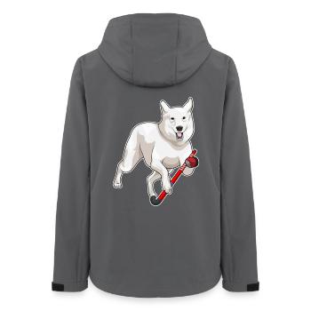 Hund Feldhockey Feldhockeyschläger - Frauen Recycelte Softshelljacke von Stanley/Stella - Anthrazit - Hinten - AI Model Female 172 light (172cm)