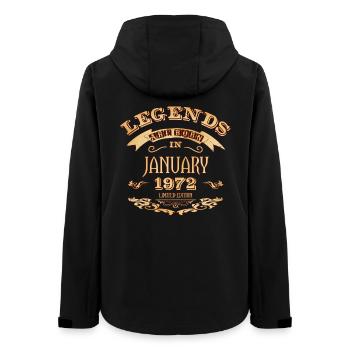 Legends are born in January 1972 - Women’s Recycled Softshell Jacket by Stanley/Stella - black - Back - AI Model Female 172 light (172cm)