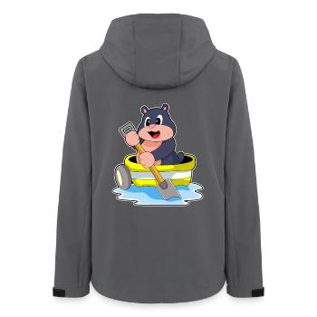 Maulwurf kleines Boot - Frauen Recycelte Softshelljacke von Stanley/Stella - Anthrazit - Hinten - AI Model Female 172 light (172cm)