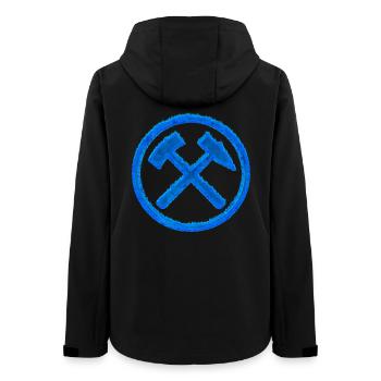 Hammer und Schlägel Bergbau Schalke Kohle Geschenk - Frauen Recycelte Softshelljacke von Stanley/Stella - Schwarz - Hinten - AI Model Female 172 light (172cm)
