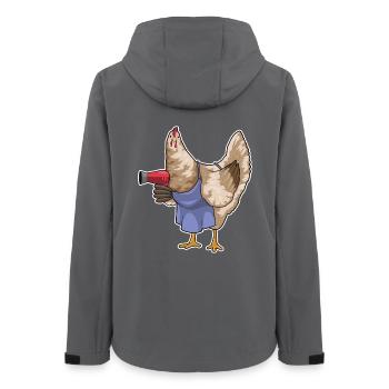 Huhn Friseur Föhn - Frauen Recycelte Softshelljacke von Stanley/Stella - Anthrazit - Hinten - AI Model Female 172 light (172cm)