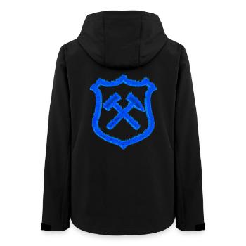 Hammer und Schlägel Bergbau Schalke Kohle Geschenk - Frauen Recycelte Softshelljacke von Stanley/Stella - Schwarz - Hinten - AI Model Female 172 light (172cm)