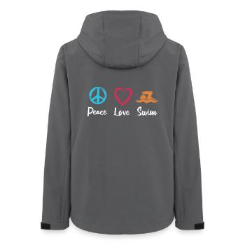 Frieden Liebe Schwimmen - Frauen Recycelte Softshelljacke von Stanley/Stella - Anthrazit - Hinten - AI Model Female 172 light (172cm)
