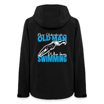 Unterschätze nie einen alten Schwimmer - Frauen Recycelte Softshelljacke von Stanley/Stella - Schwarz - Hinten - AI Model Female 172 light (172cm)