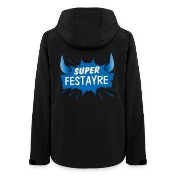 Super festayre ! féria couleur bleu et blanc - Veste softshell femme recyclée Stanley/Stella - noir - Dos - AI Model Female 172 light (172cm)