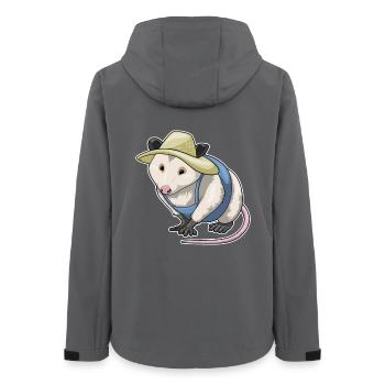 Opossum, fermier, ferme - Veste softshell femme recyclée Stanley/Stella - charbon - Dos - AI Model Female 172 light (172cm)