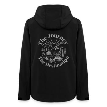 The Journey Matters More - Camping Travel Lover - Women’s Recycled Softshell Jacket by Stanley/Stella - black - Back - AI Model Female 172 light (172cm)