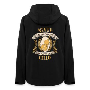 Cello Musician String Instrument Gift - Women’s Recycled Softshell Jacket by Stanley/Stella - black - Back - AI Model Female 172 light (172cm)
