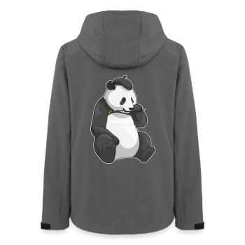 Panda Painter Brush Painting - Women’s Recycled Softshell Jacket by Stanley/Stella - anthracite - Back - AI Model Female 172 light (172cm)