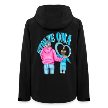 stolze Oma Enkel Herz blonde Haare - Frauen Recycelte Softshelljacke von Stanley/Stella - Schwarz - Hinten - AI Model Female 172 light (172cm)