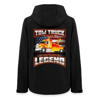 TOW TRUCK DRIVER USA - Frauen Recycelte Softshelljacke von Stanley/Stella - Schwarz - Hinten - AI Model Female 172 light (172cm)
