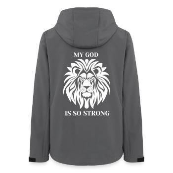 Leo God's Strength Strong Statement - Women’s Recycled Softshell Jacket by Stanley/Stella - anthracite - Back - AI Model Female 172 light (172cm)