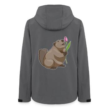 Biber Tulpe  - Frauen Recycelte Softshelljacke von Stanley/Stella - Anthrazit - Hinten - AI Model Female 172 light (172cm)