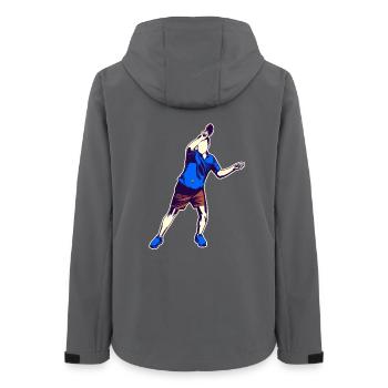 Tischtennis Zeichnung - Frauen Recycelte Softshelljacke von Stanley/Stella - Anthrazit - Hinten - AI Model Female 172 light (172cm)