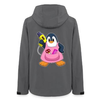 Pinguin Friseur Föhn - Frauen Recycelte Softshelljacke von Stanley/Stella - Anthrazit - Hinten - AI Model Female 172 light (172cm)
