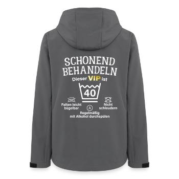 40. Geburtstag Schonend Behandeln 40 VIP ist 40 - Frauen Recycelte Softshelljacke von Stanley/Stella - Anthrazit - Hinten - AI Model Female 172 light (172cm)