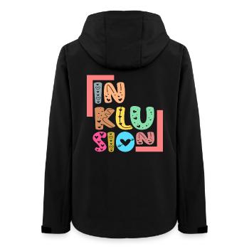 SCHRIFTZUG INKLUSION - Gleichberechtigung - Frauen Recycelte Softshelljacke von Stanley/Stella - Schwarz - Hinten - AI Model Female 172 light (172cm)