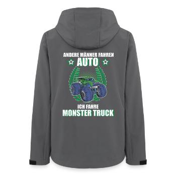 Monstertruck Fahrer Auto Motorsport Tuning  - Frauen Recycelte Softshelljacke von Stanley/Stella - Anthrazit - Hinten - AI Model Female 172 light (172cm)
