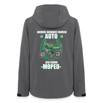 Moped Mopedfahrer Retro Mofa Zweitakt - Frauen Recycelte Softshelljacke von Stanley/Stella - Anthrazit - Hinten - AI Model Female 172 light (172cm)