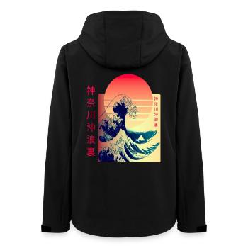 die große Welle vor Kanagawa Japan Art - Frauen Recycelte Softshelljacke von Stanley/Stella - Schwarz - Hinten - AI Model Female 172 light (172cm)