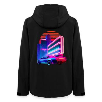 Retro Wave 80s Sports Car Vaporwave - Women’s Recycled Softshell Jacket by Stanley/Stella - black - Back - AI Model Female 172 light (172cm)