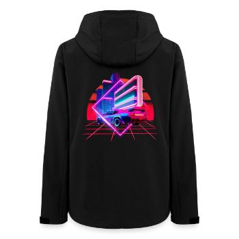 Retro Wave Sports Car 80s Skyline Vaporwave - Women’s Recycled Softshell Jacket by Stanley/Stella - black - Back - AI Model Female 172 light (172cm)