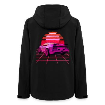 Retro Wave super Car Sunset - Women’s Recycled Softshell Jacket by Stanley/Stella - black - Back - AI Model Female 172 light (172cm)