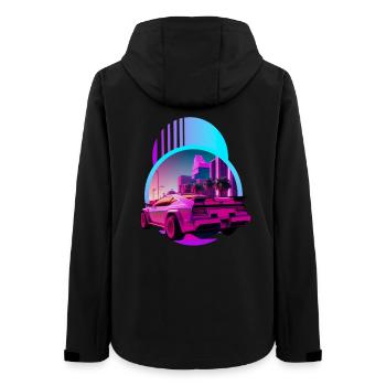 Retro Wave Supercar Vaporwave - Women’s Recycled Softshell Jacket by Stanley/Stella - black - Back - AI Model Female 172 light (172cm)