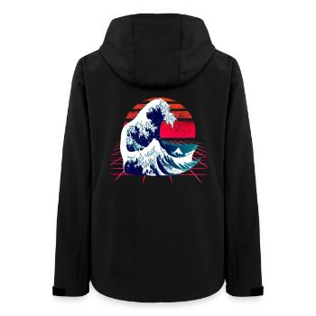 Japanese wave - the Great Wave off Kanagawa - Women’s Recycled Softshell Jacket by Stanley/Stella - black - Back - AI Model Female 172 light (172cm)
