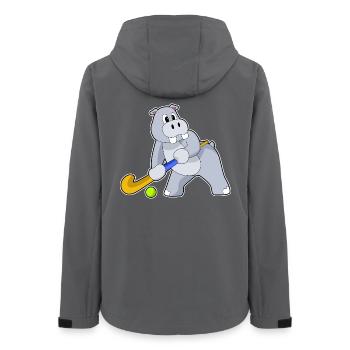 Nilpferd Feldhockey Feldhockeyschläger - Frauen Recycelte Softshelljacke von Stanley/Stella - Anthrazit - Hinten - AI Model Female 172 light (172cm)