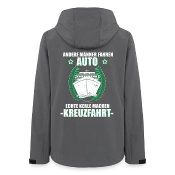 Kreuzfahrt Kreuzfahrer Urlaub Schiff Herren Reise - Frauen Recycelte Softshelljacke von Stanley/Stella - Anthrazit - Hinten - AI Model Female 172 light (172cm)