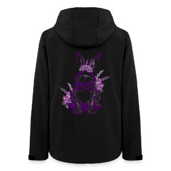 Flowers Easter Bunny Purple Violet - Women’s Recycled Softshell Jacket by Stanley/Stella - black - Back - AI Model Female 172 light (172cm)