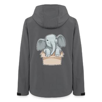 Elefant Karton - Frauen Recycelte Softshelljacke von Stanley/Stella - Anthrazit - Hinten - AI Model Female 172 light (172cm)