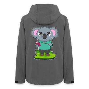 Koala Teacher Pointing Stick School - Women’s Recycled Softshell Jacket by Stanley/Stella - anthracite - Back - AI Model Female 172 light (172cm)