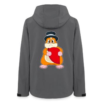 Hamster Groom Heart Wedding - Women’s Recycled Softshell Jacket by Stanley/Stella - anthracite - Back - AI Model Female 172 light (172cm)