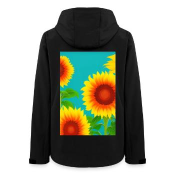 Sunflowers - Women’s Recycled Softshell Jacket by Stanley/Stella - black - Back - AI Model Female 172 light (172cm)