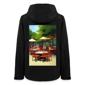 Café asiatique en plein air - Veste softshell femme recyclée Stanley/Stella - noir - Dos - AI Model Female 172 light (172cm)