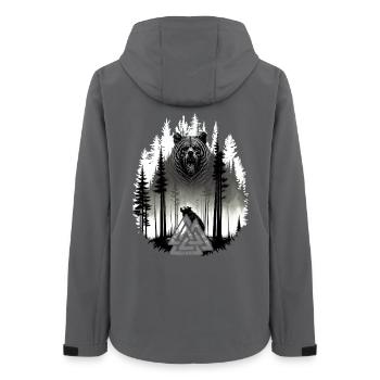 Grizzly Bear Bear Valknut Wotansknoten Forest Vikings - Women’s Recycled Softshell Jacket by Stanley/Stella - anthracite - Back - AI Model Female 172 light (172cm)